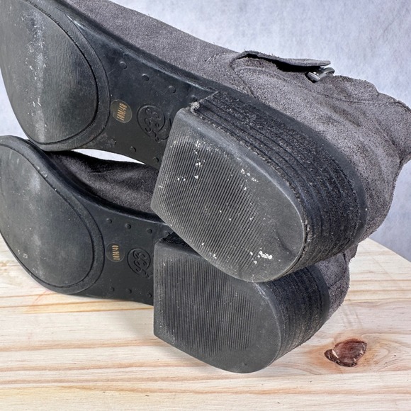 Lucky Brand Basel Suede Ankle Boots Womens 10M Grey Good Low Block Heel Bootie - Picture 13 of 15